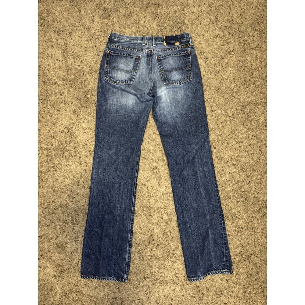 LUCKY BRAND Vintage Dungarees Boot Cut Jeans Mid Rise Western Boho Y2K 27x31 - Picture 2 of 9